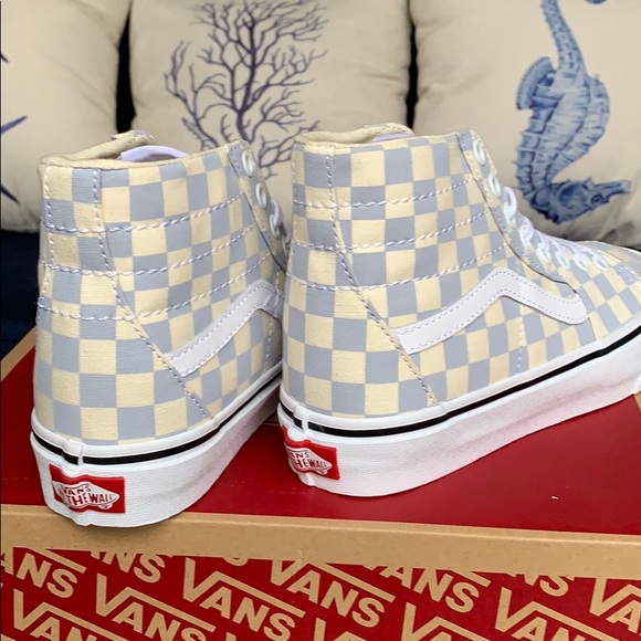 VANS Sk8-Hi TAPERED CHECKERBOARD Zenbl/TRWht WMNS - Picture 10 of 16